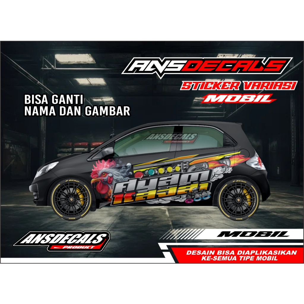 STICKER MOBIL JAZZ, BRIO | DECAL STICKER MOBIL STIKER JAZZ, BRIO, AGYA, YARIS FREE REQUEST STIKER AN