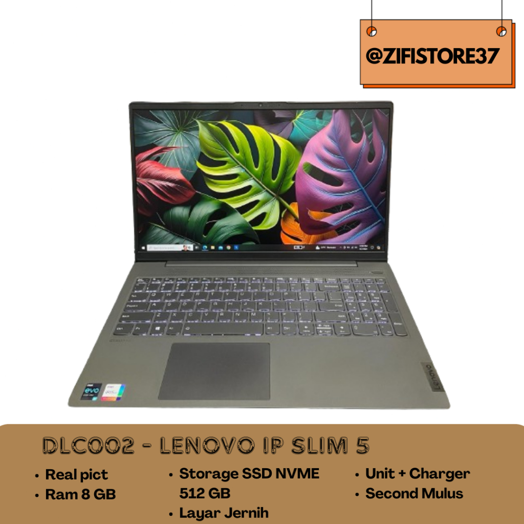 LENOVO IP SLIM 5 Core i5 1135G7 SSD NVME 512gb RAM 8gb - Laptop Second Murah Laptop Second Mulus