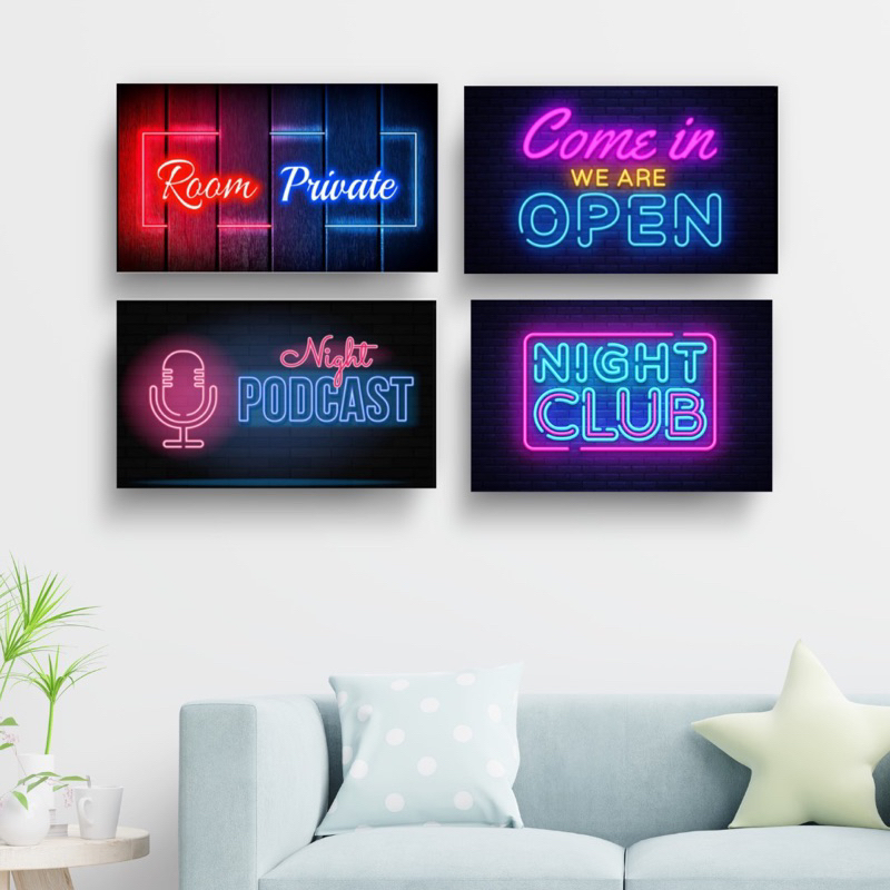 Poster Neon Hiasan Dinding Kamar Cowok Aesthetic