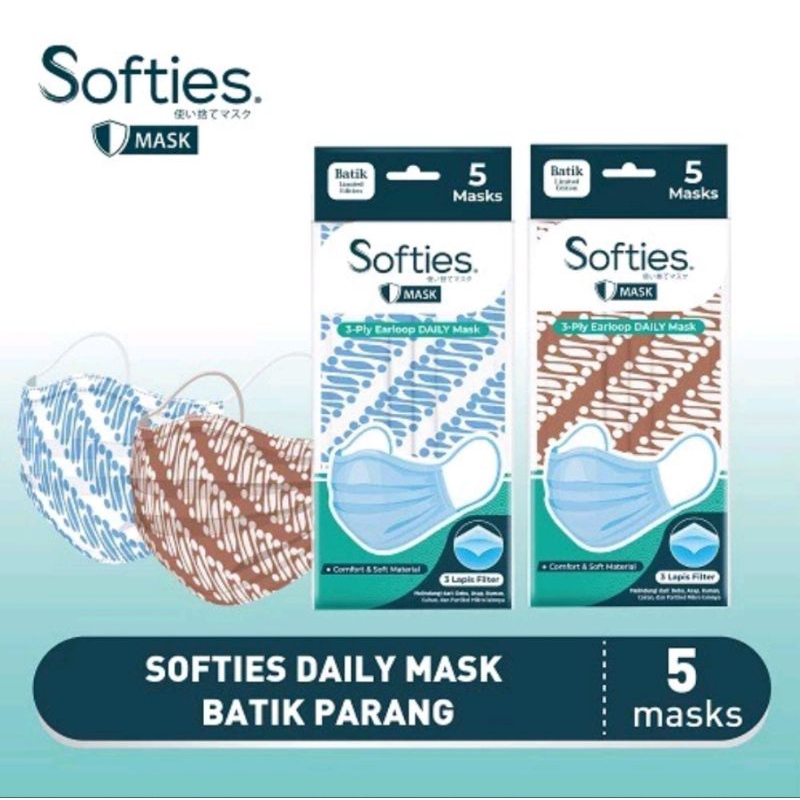 Masker softies batik isi 5 pcs