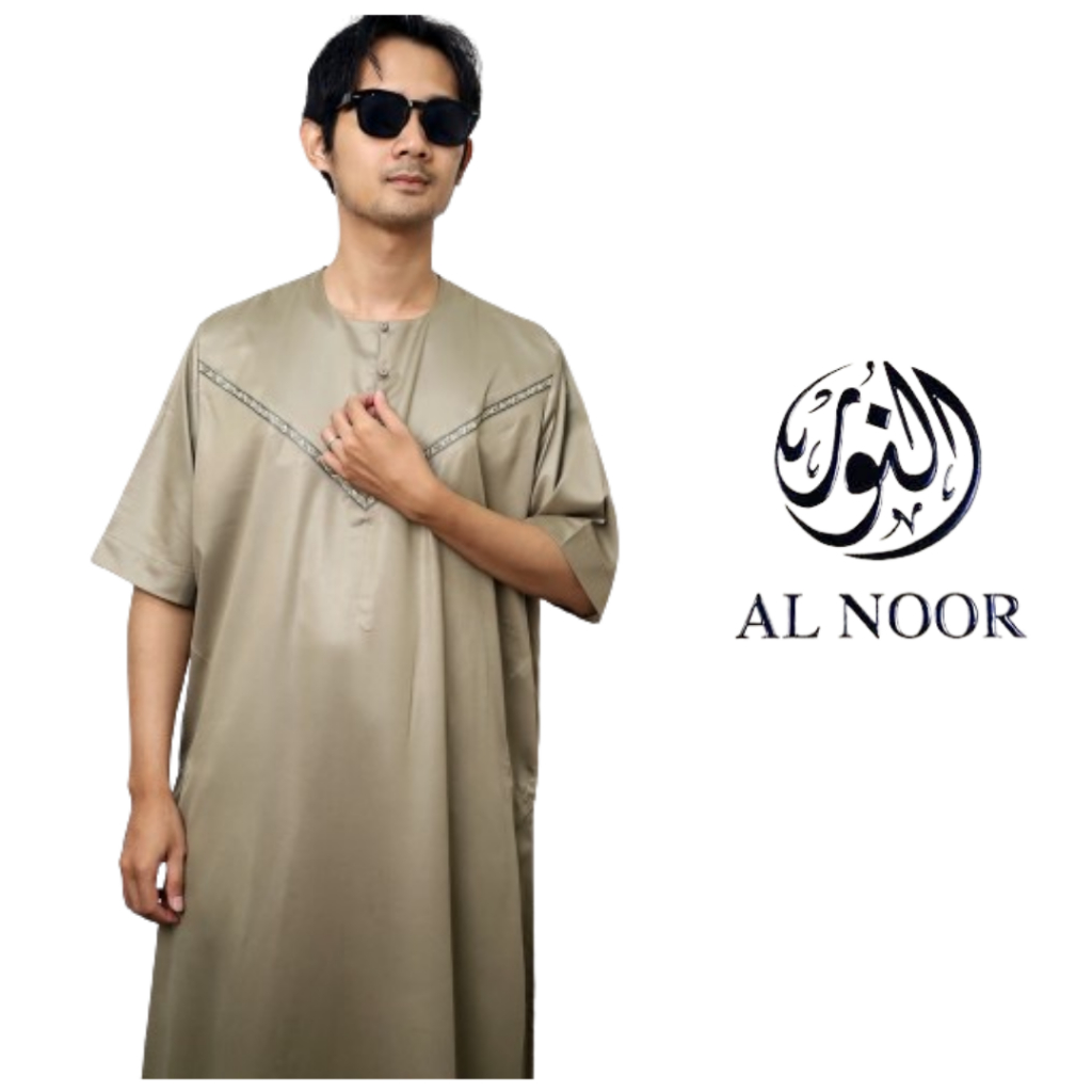 AL NOOR | Gamis Omani Dewasa | Jubah Pria Lengan Pendek  | Gamis Pria