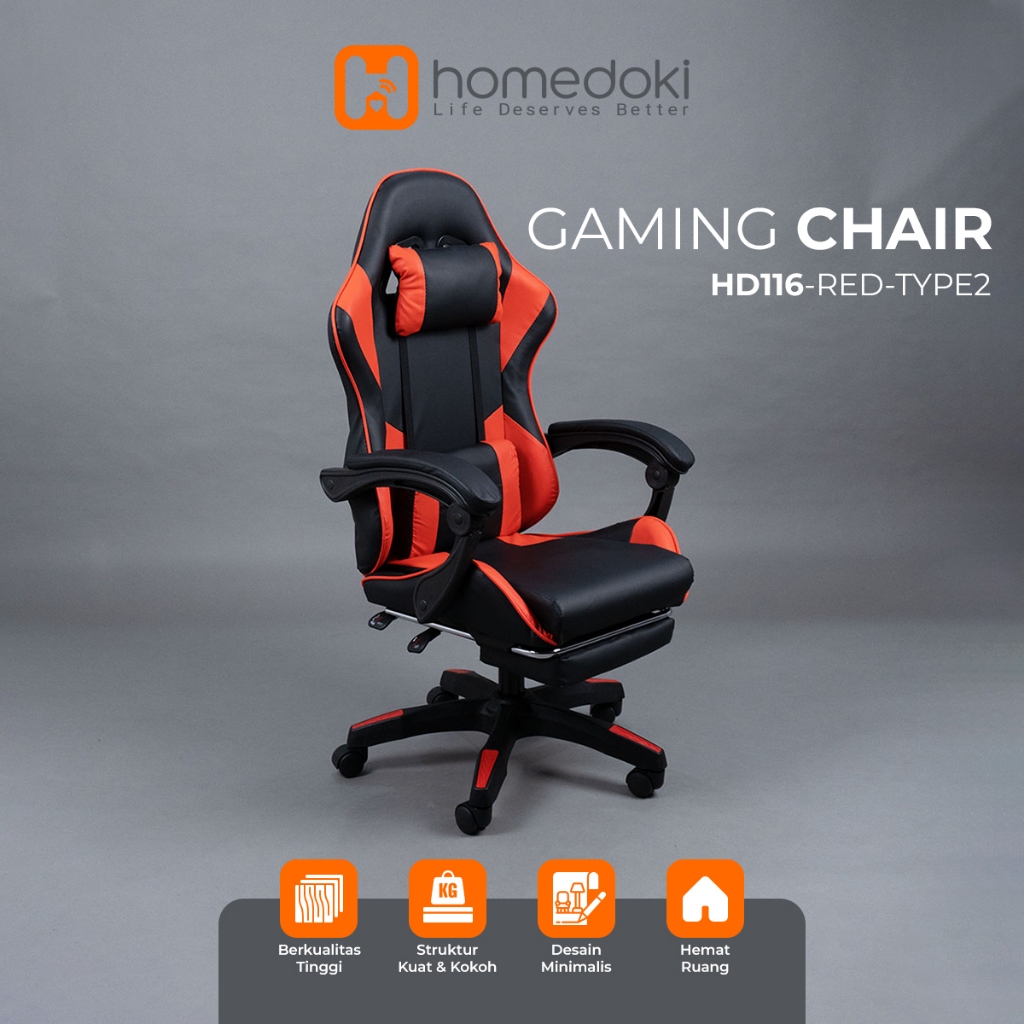 Homedoki Kursi Gaming / Kursi Kantor / Kursi Putar/ Kursi Ergonomis / Kursi Kerja