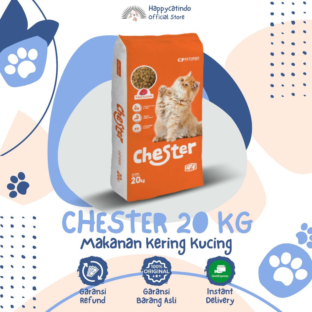 Makanan Kucing Berkualitas CHESTER 20 KG Kemasan Karungan 1 SAK