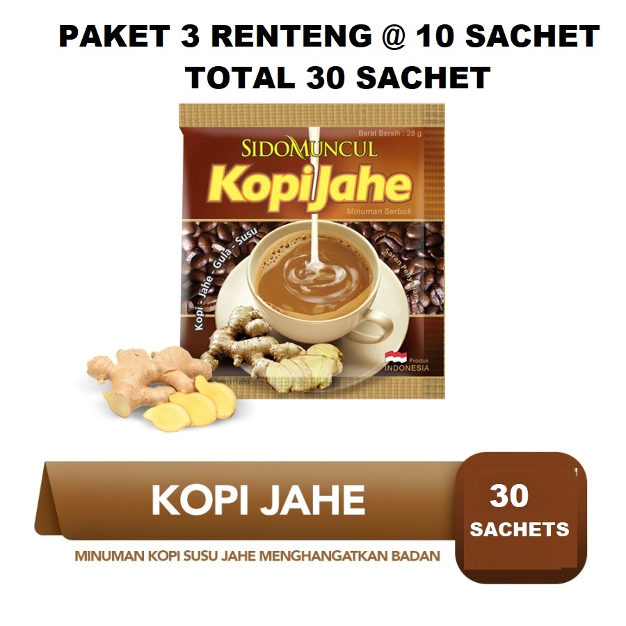 

PAKET 3 PACK Sido Muncul Minuman Kopi Jahe Rendah Gula 10's