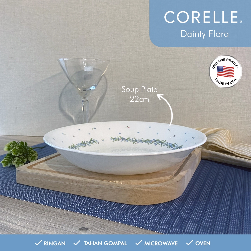 CORELLE Dainty Flora Soup Plate 22cm / Piring Soup