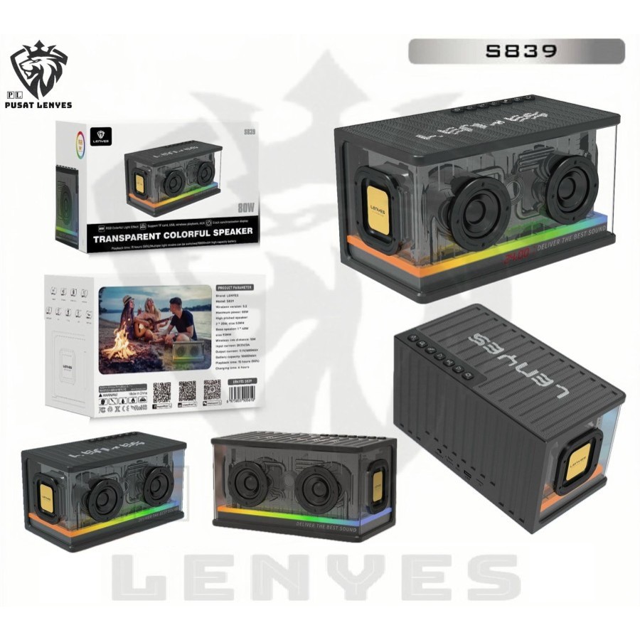 S839 - Speaker LENYES S-839 80W Wireless Speaker Bluetooth 5.2