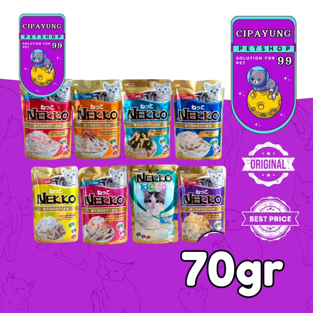 NEKKO POUCH cat food 70GR makanan basah kucing NEKKO