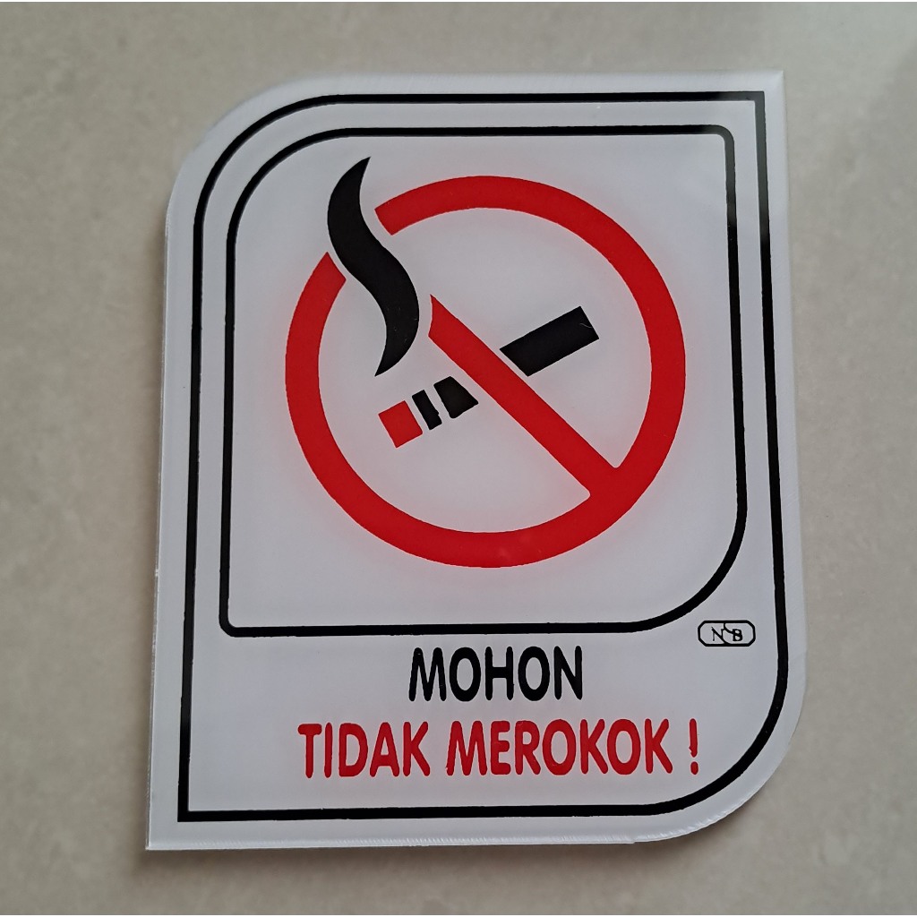 

Sign Label Acrylic/Label Akrilik Kecil - Mohon Tidak Merokok (Putih) 9x11cm