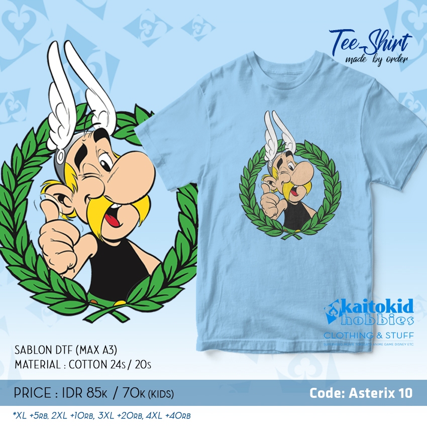 Kaos ASTERIX OBELIX OKE MANTAB komik Jadul bisa custom desain bebas