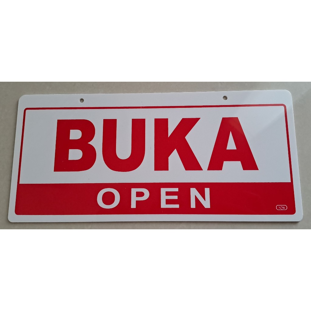 

Sign Label Acrylic/Label Akrilik Besar - Buka_Open / Tutup_Closed Bolak Balik(putih) 12x26cm