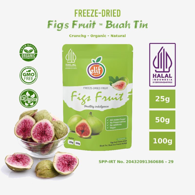 

ELIF FRUITS Freeze Dried Figs Fruit / Buah Tin Krispy / Buah Ara Iris Krispy