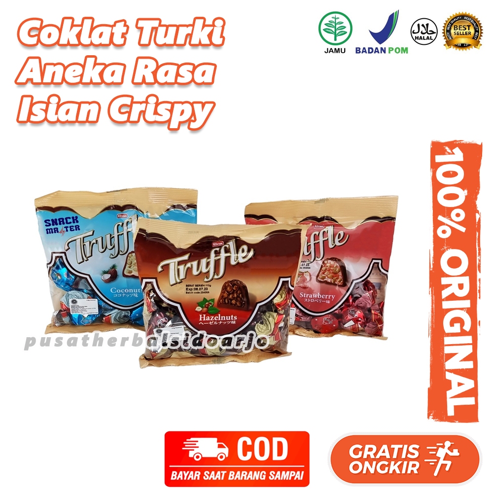 

Elvan Truffle Coklat 115 gram Coklat Arab Import Turki Turkey Original Chocolate Truffle 115gr Elvan Çikolatalı Trüf