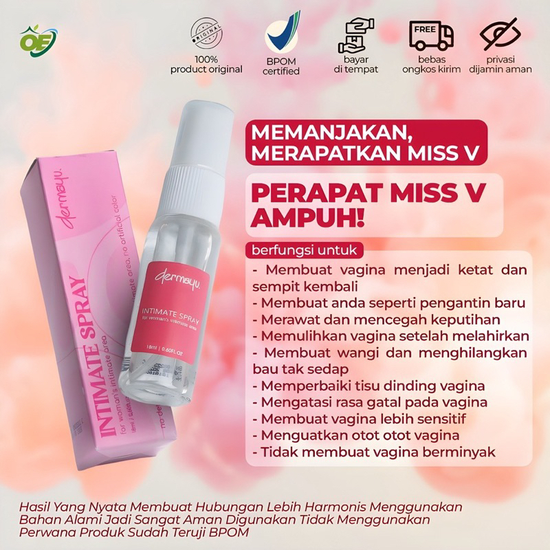 Perapat Miss V Perawatan Kewanitaan Pembersih Keputihan Ampuh Dermayu Intimate Spray Original Terbai