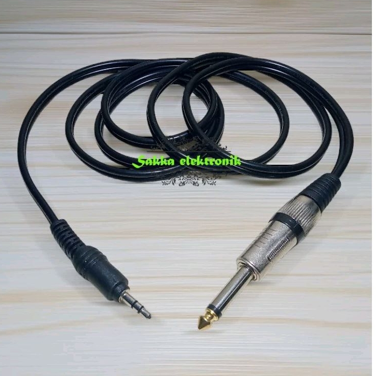 Kabel Jack converter stereo 3.5mm to 6.5 mono Gitar keyboard 1,5 Meter