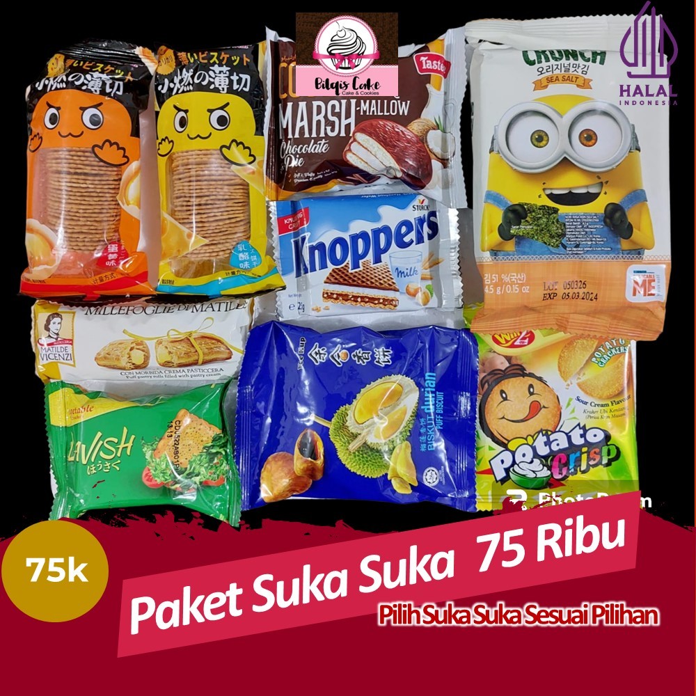 

PAKET SUKA SUKA 75 Ribu / Snack import Pilih Sendiri LIVE