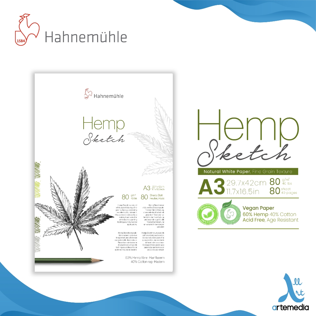 

Hahnemuhle Hemp Sketch Drawing Paper Pad Kertas Gambar