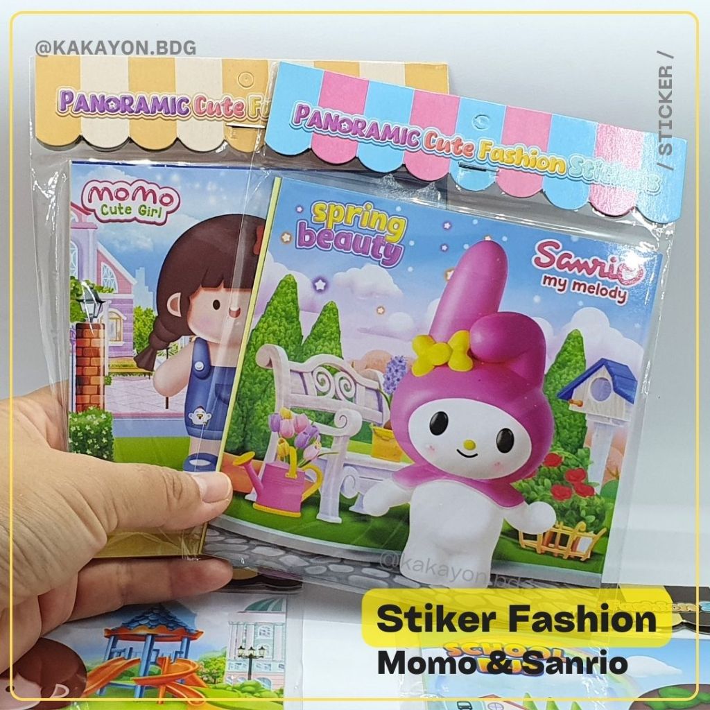 Mainan Stiker BP Fashion Baju Pakaian Momo Sanrio Lucu  Gambar Tempel Anak Perempuan