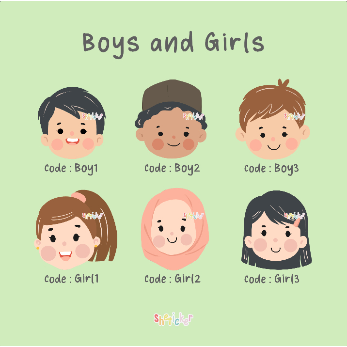 

Stiker Karakter Boys and Girls