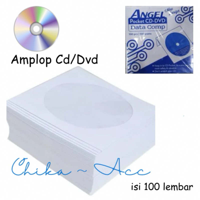 Amplop Cd/Dvd kertas isi 100 lembar tebal kertas 100 gram lubang Plastik mika
