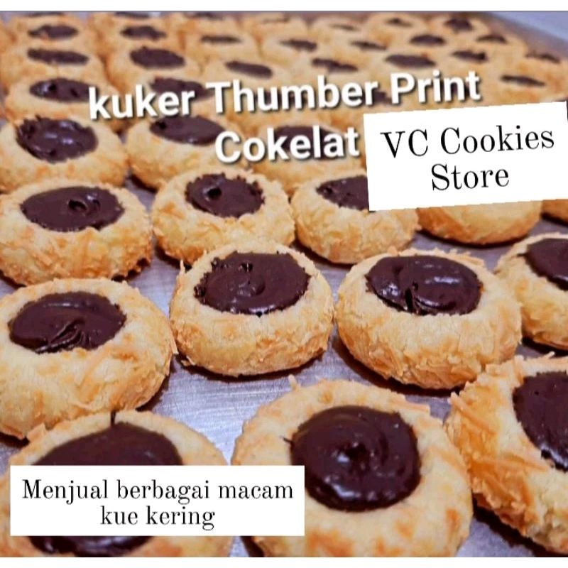 

kuker kue kering thumberprint keju isi cokelat enak lumer dan gurih dimulut 400gram