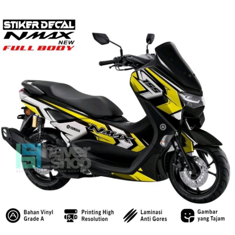 stiker decal all new nmax full body grafis kuning