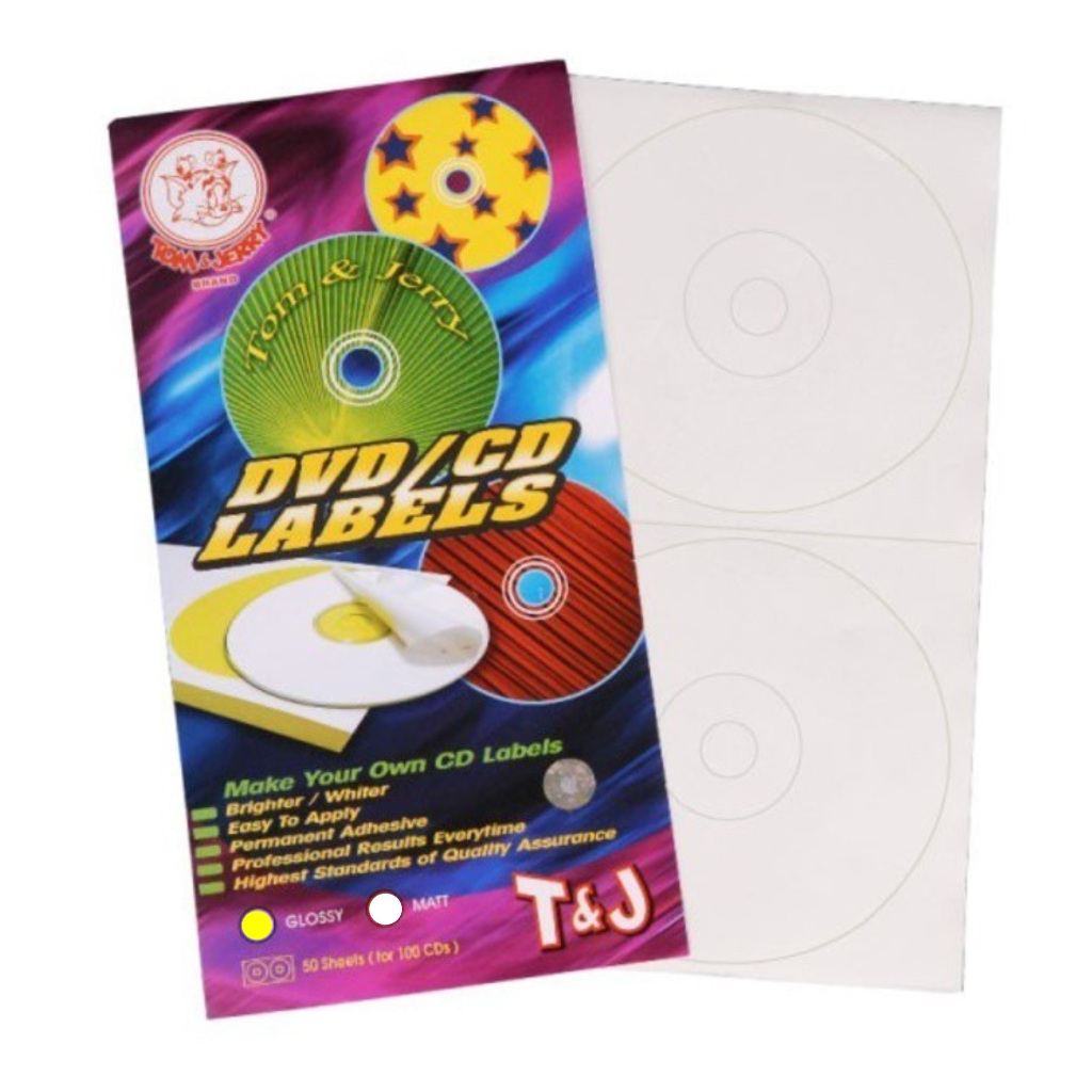 LABEL CD DVD / STICKER CD DVD T & J / LABEL CD TOM & JERRY GLOSSY