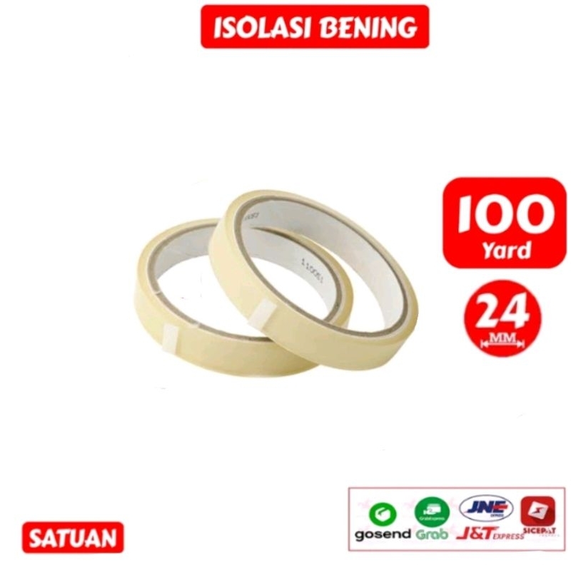 

Isolasi Bening Merek Random Tape Bening 24 mm 100 Yard