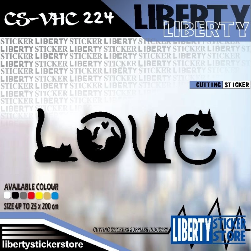 cutting sticker cat love | cutting stiker cat love | love cat sticker | love cat stiker