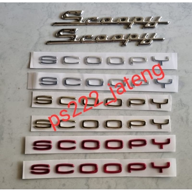 Emblem scoopy timbul chrom/emblem scoopy new timbul/emblem scoopy new gold/emblem scoopy merah timbo