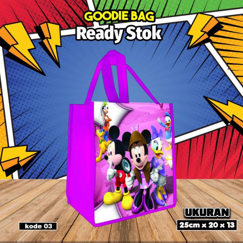 

{TAS KADO HAMPERS 10Pcs} goodie bag/tas kado karakter mickey mouse/kode 03