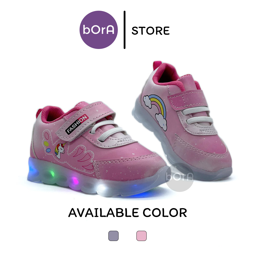 Sepatu Sneakers LED UNICORN Anak Perempuan Model Terbaru