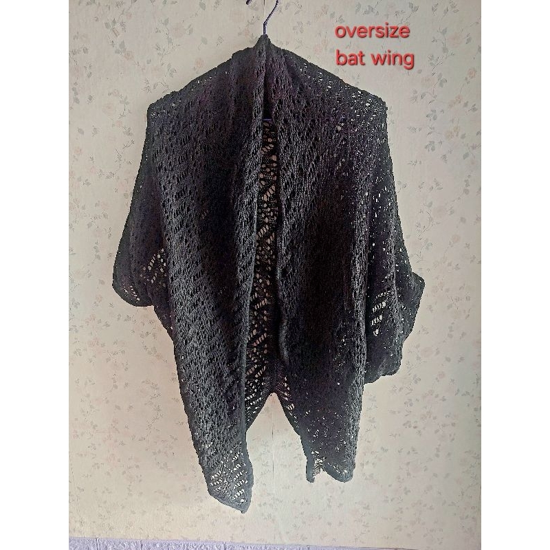outer rajut cardigan bolero hitam wanita