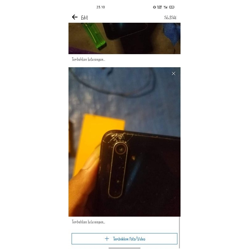 realme 6 pro fullset minus backdoor retak dikit