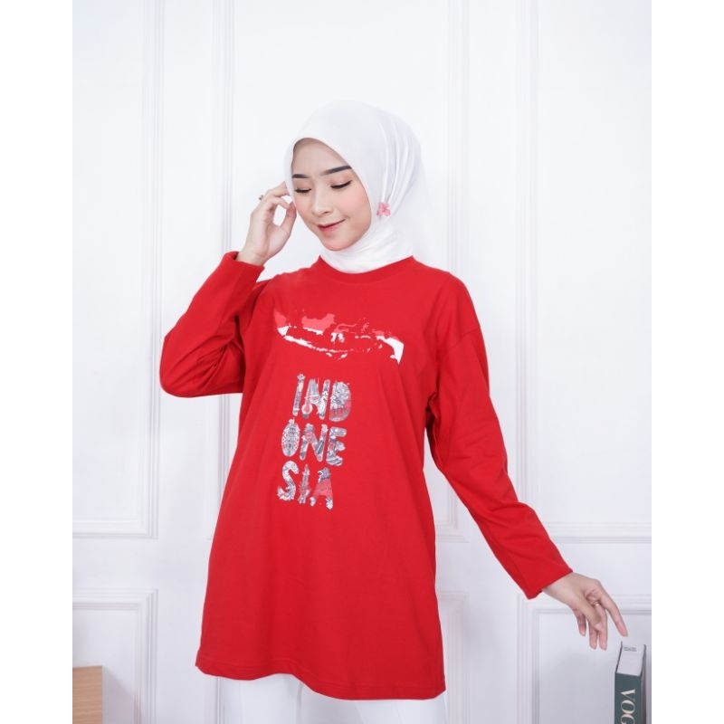 Baju Atasan Merah Putih 17 Agustus Combed 30s