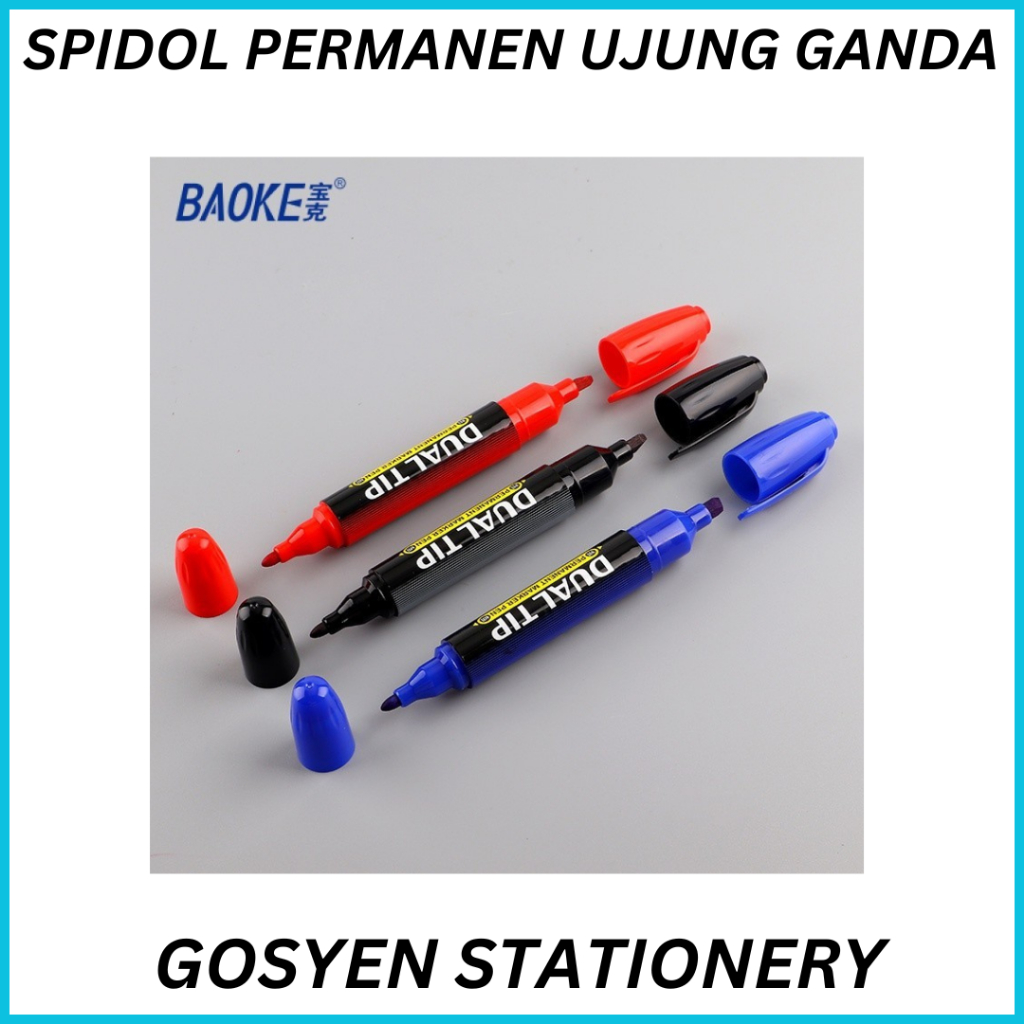 

Spidol Permanen Ujung Ganda 5 mm Tinta Minyak, Tidak Mudah Pudar, Licin dalam Penulisan MP2918