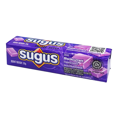 

SUGUS STICK PERMEN LUNAK 30 G/PERMEN RASA STROBERI & BLACKCURRANT