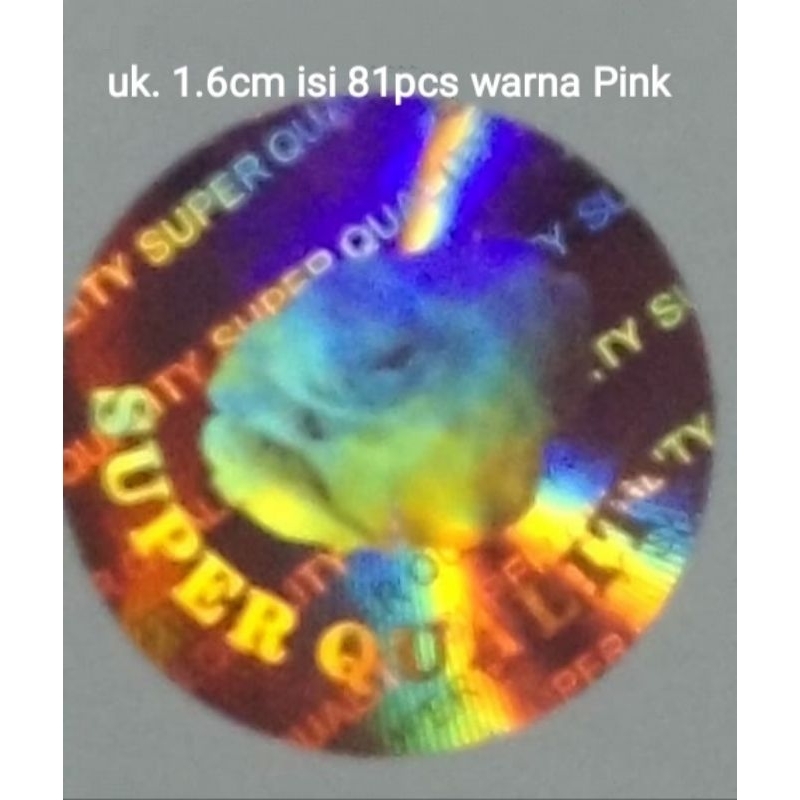 

stiker hologram bunga mawar pink