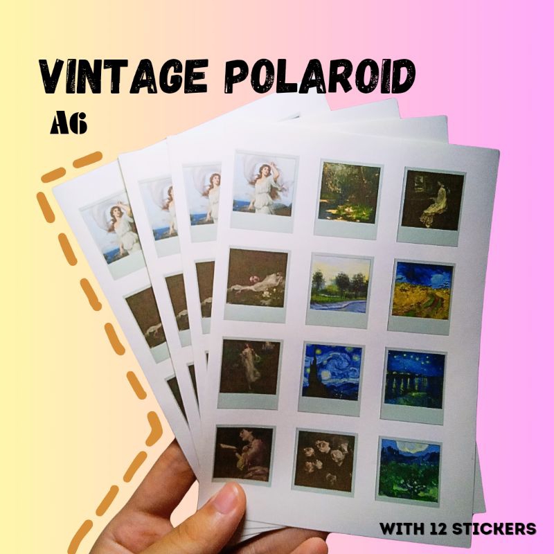 

STICKER POLAROID STICKER VINTAGE ISI 12 PCS STICKER LUCU JOURNAL STICKER LUCU AESTHETIC