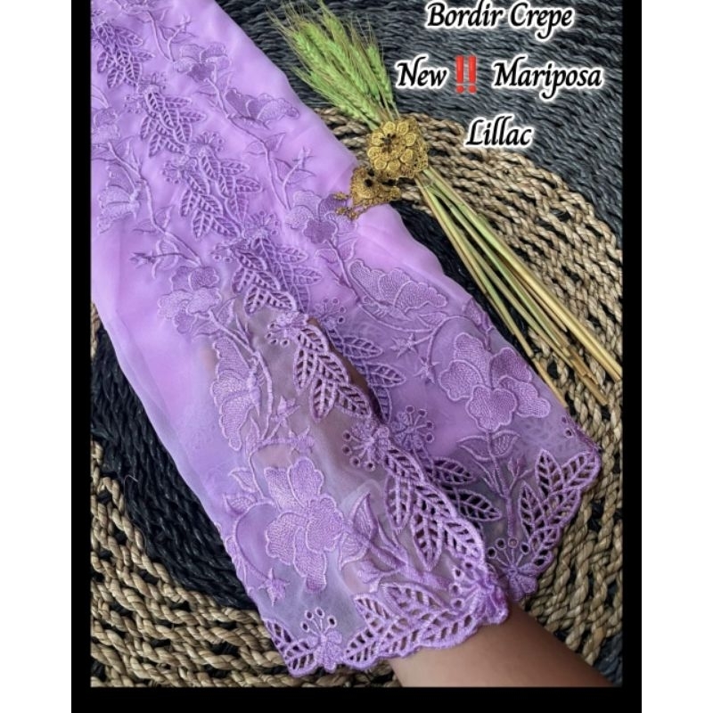 Kain kebaya bordir motif kupu