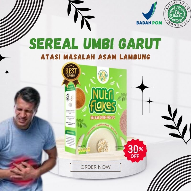 Nutriflakes Sereal Umbi Garut Obat Asam Lambung Atasi Maag Mag Gerd Original Makanan Diet Isi 280gr