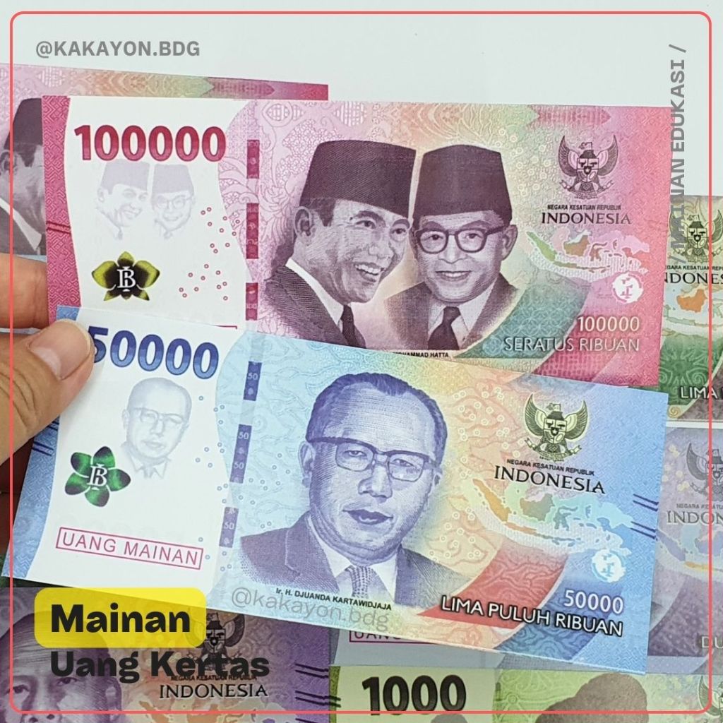 Mainan Uang-Uangan Kertas Gambar Renceng Seperti Asli