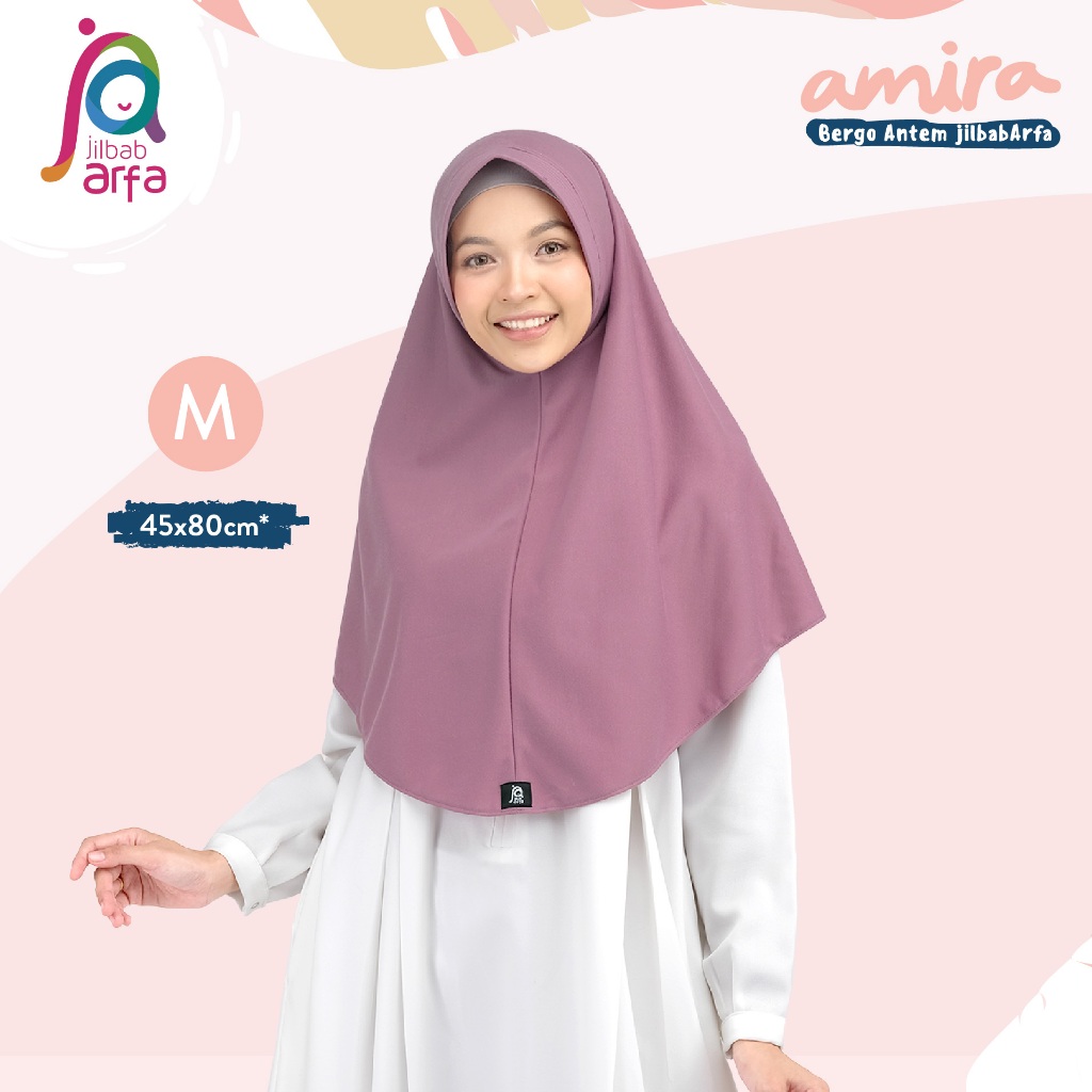 JILBAB AFRA AMIRA Bergo Arfa Instan Remaja Pet Antem Tebal Bahan Kaos Ukuran M