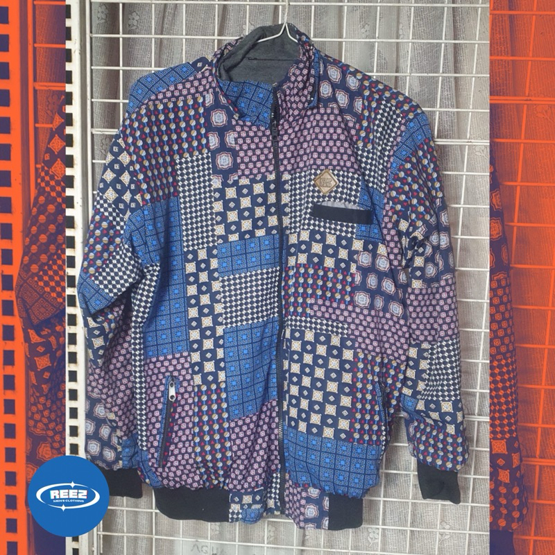 [115] DROP DEAD Jaket Jacket Pria Katun Casual Vintage Thrift Thrifting Biru ungu style fashion laki