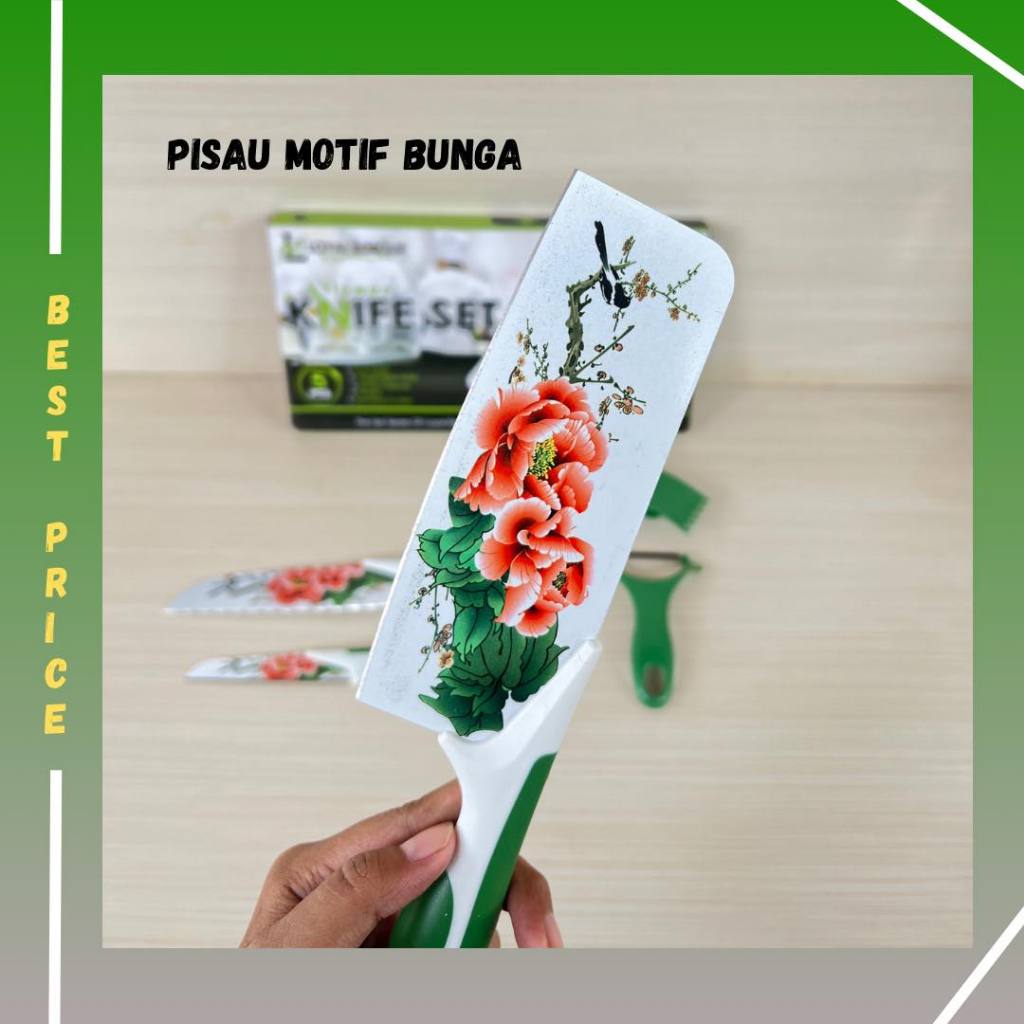 Pisau set tajam/ Pisau Motif BUnga/ Pisau cantik