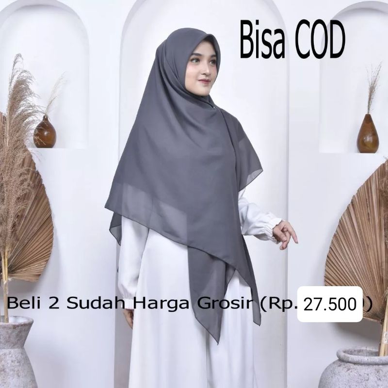 Bella Square Jumbo Syari 140 x 140 cm Hijab Segi Empat Syar'i Kerudung Jilbab Murah
