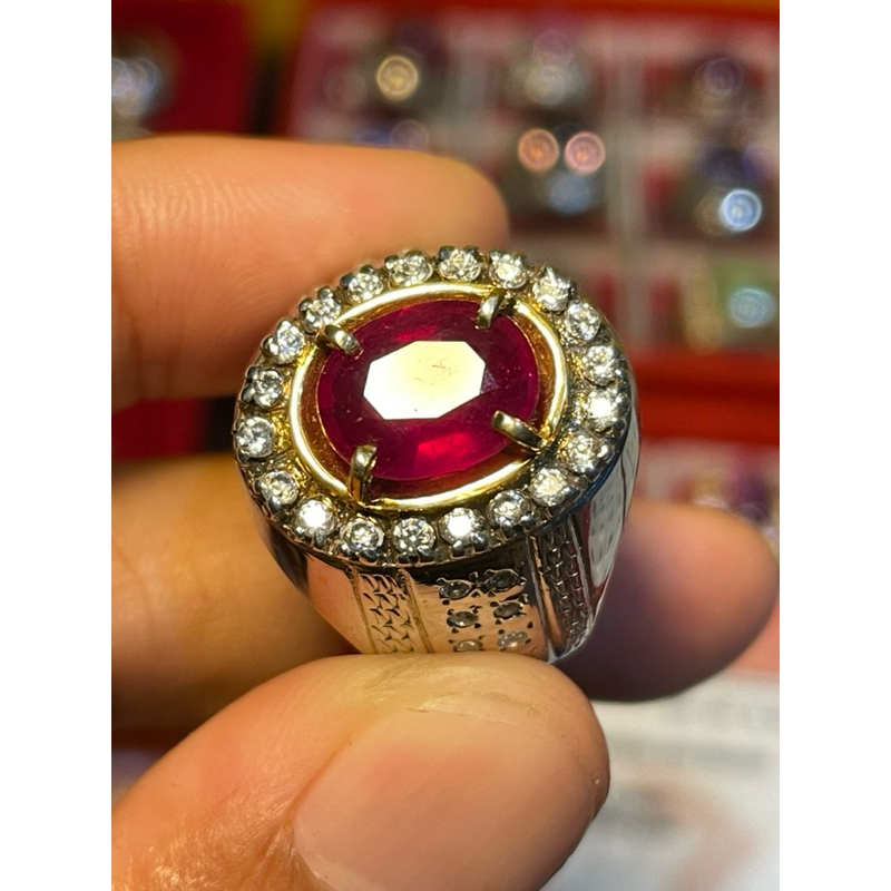 Natural Ruby Pigeon Blood Ring Perak + Memo