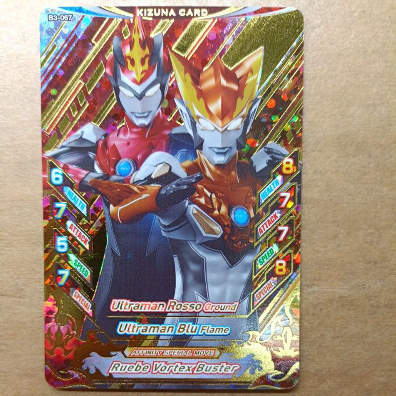 Kartu Ultraman Kizuna Card Ultraman Rosso Ground & Ultraman Blu Flame B3-067 - Ultraman Fusion Fight