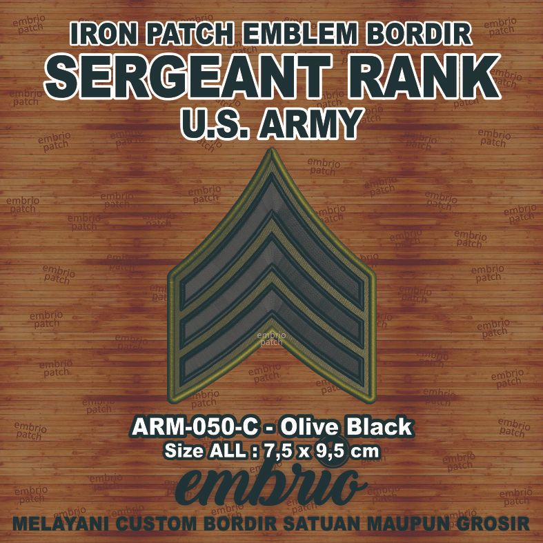 ARM-050-C Chevron Sergeant Rank us army patches insignia E5 SGT pangkat sersan reinhardt john lennon