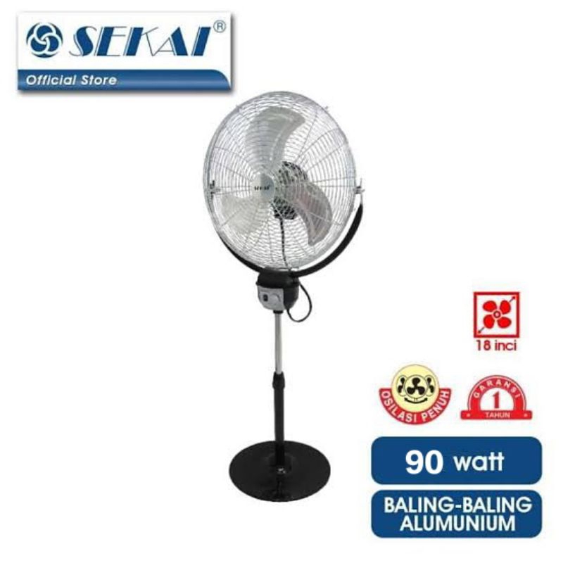 kipas angin berdiri 18 inc, stand fan SEKAI HSN-1838 CO