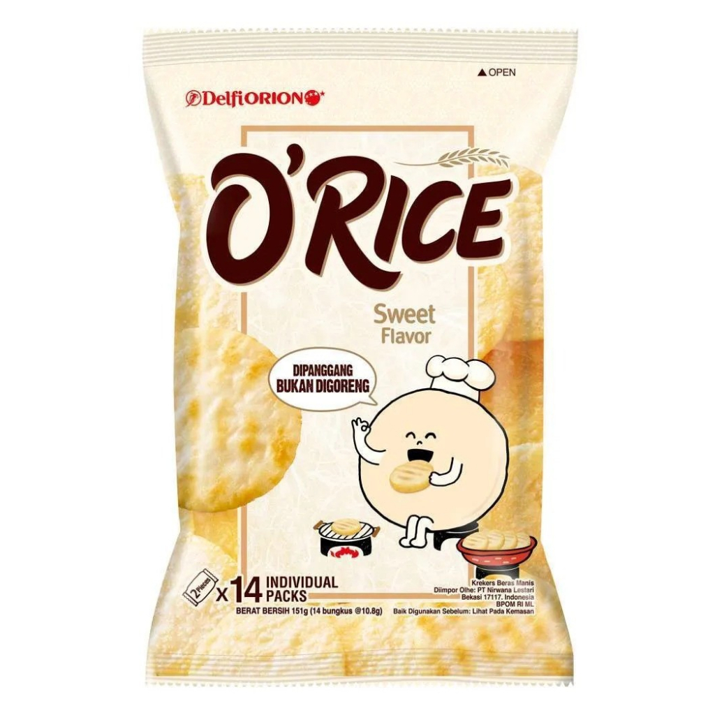 

Delfi Orion O'Rice Sweet Flavor / Krekers Beras Manis 14 X 10.8 Gram